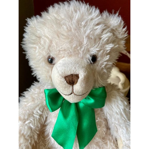 CRAYOLA BEAR Plush - 2015 - Green Embroidered Foot - Green Ribbon - 15" - Picture 2 of 10